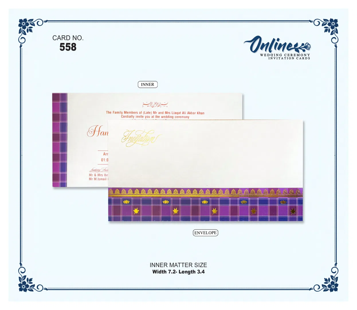 Purple Border Invitation wedding card design