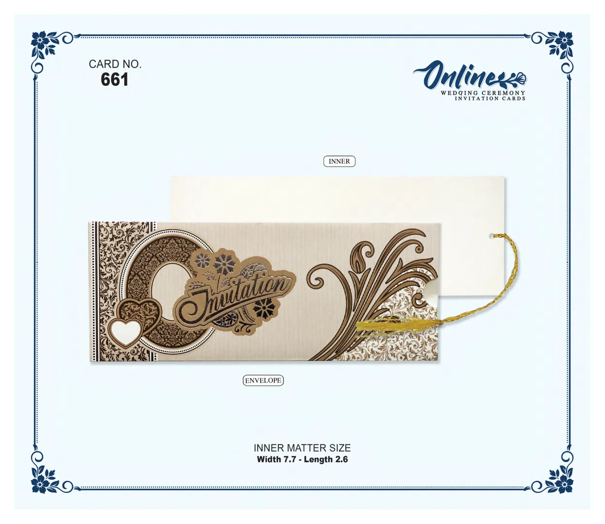 Gold Filigree Envelope wedding card design