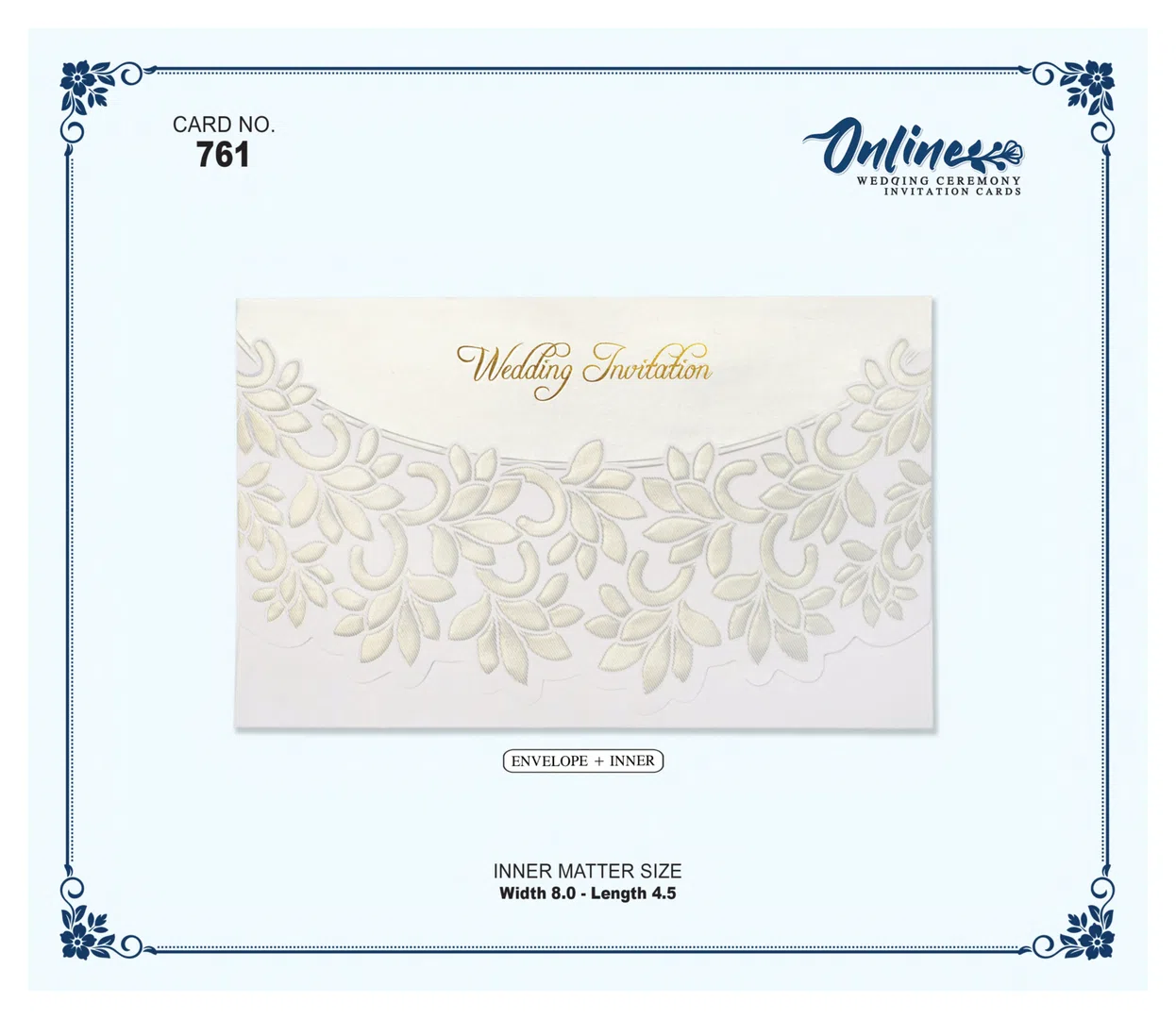 Ivory Embossed Invitation wedding card design