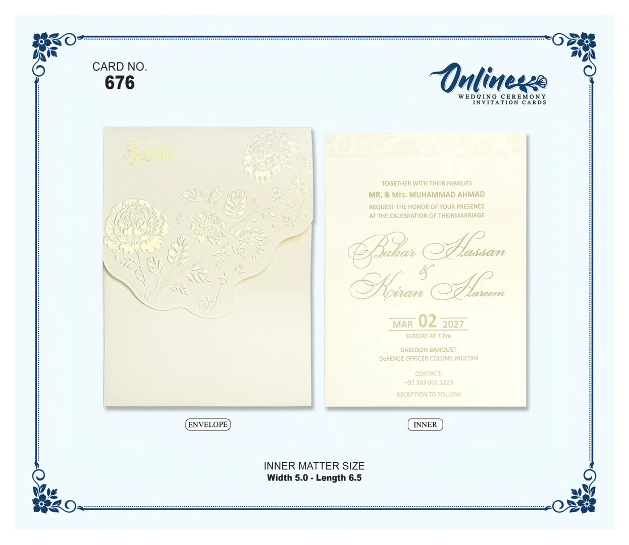 Cream Classic Invitation wedding card design