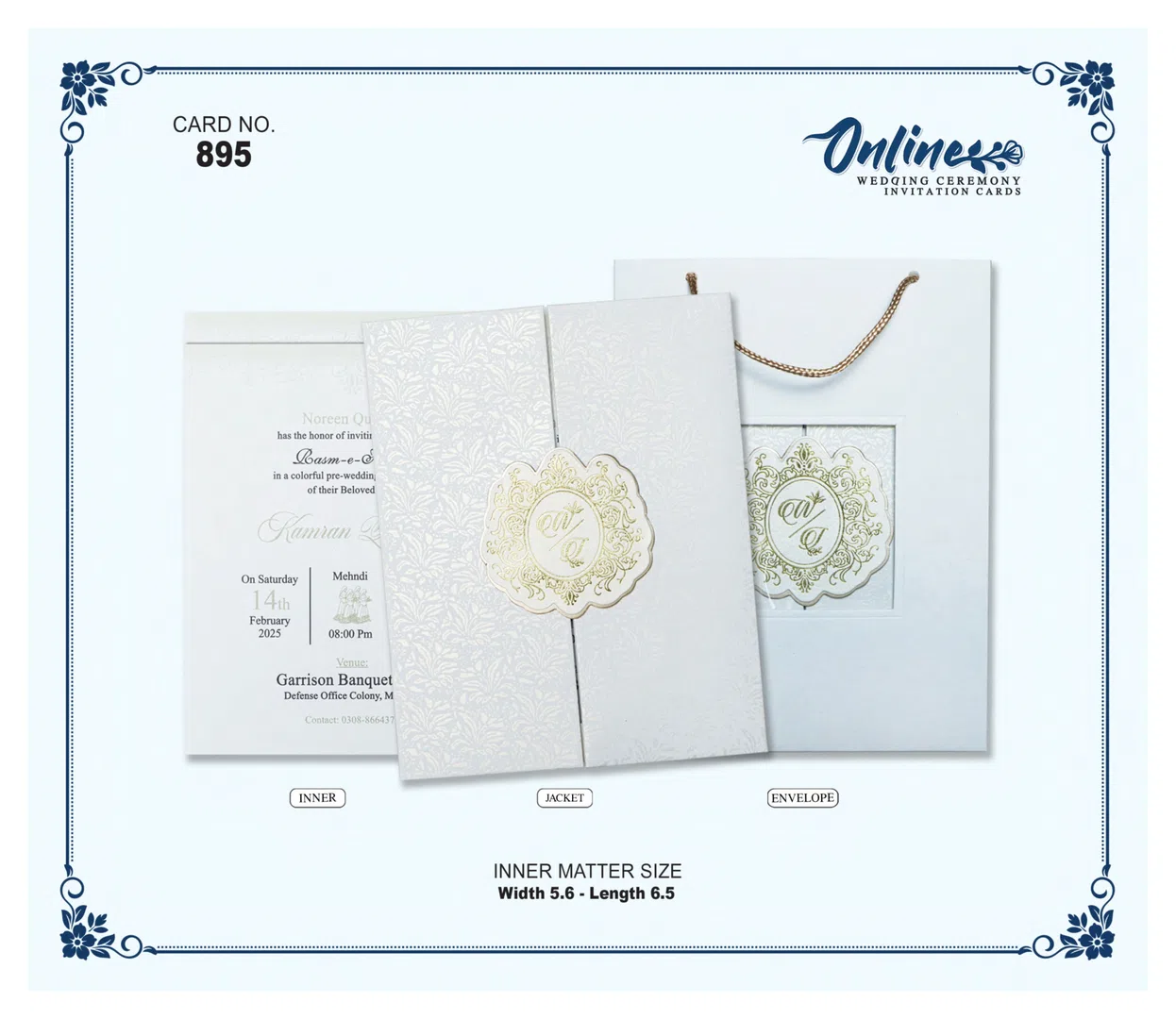Ivory Floral Dori Invitation wedding card design