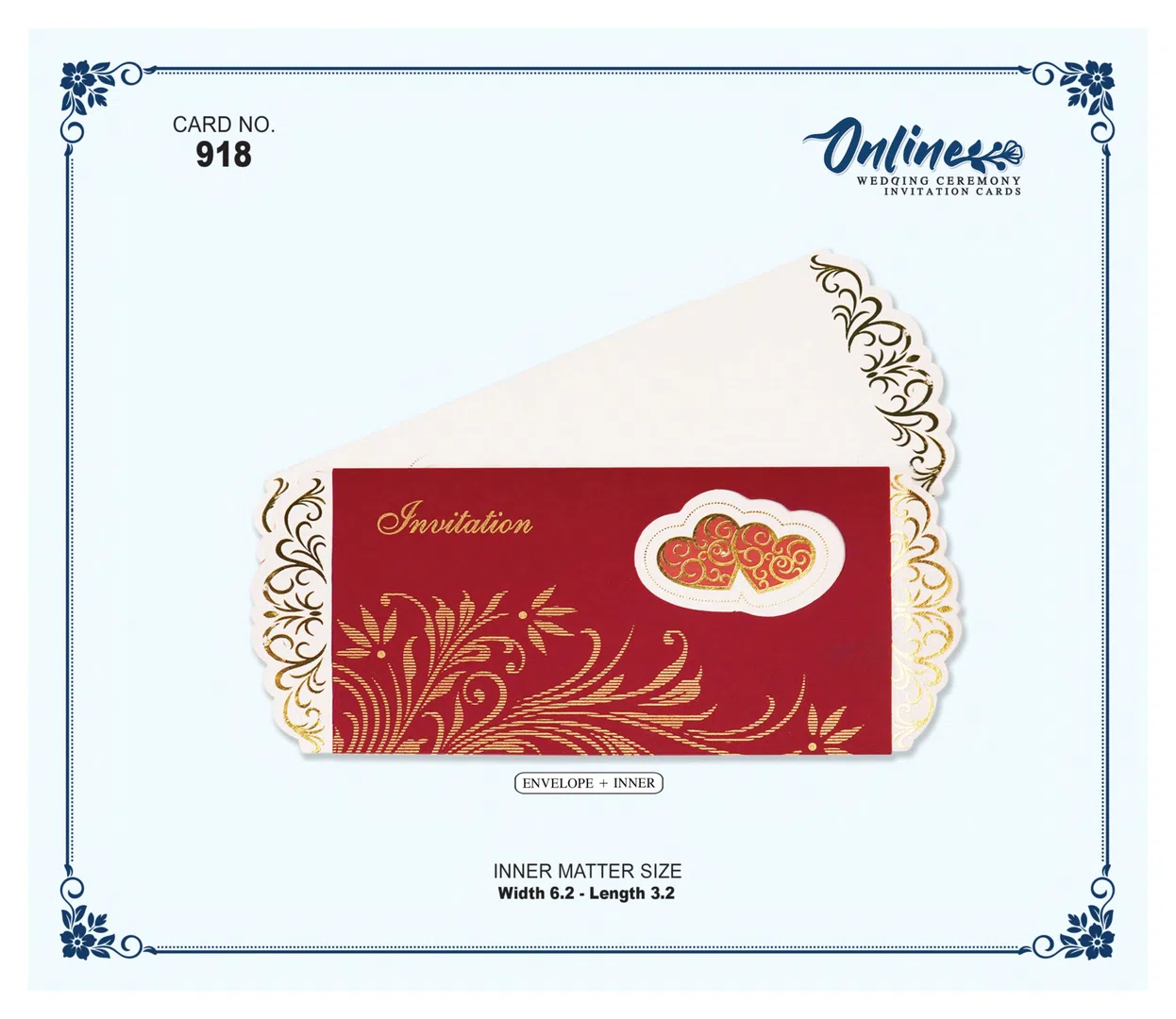 Red Gold Celebration Invitation wedding card design